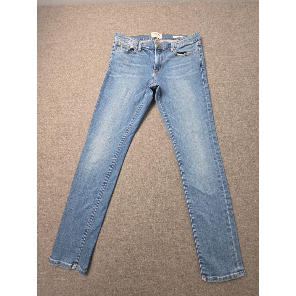 FRAME Le Garçon Jeans Womens 27 Blue‎ Denim Faded Stretch Skinny Leg Streetwear